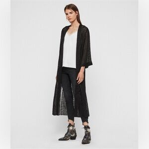 All Saints Black Lace Cape Jacket